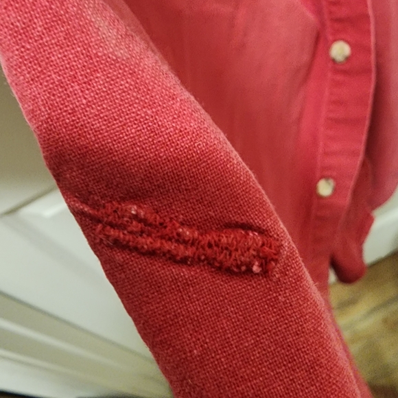 Men's Red Button-Up Shirt - Picture 5 of 6